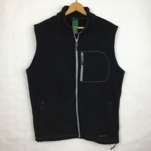Cabelas Black Tall Fleece Zip Up Vest